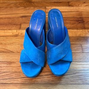 Mansur Gavriel Platform Suede Crossover Sandals Size 37